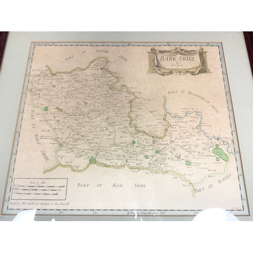 26 - ROBERT MORDEN  MAP OF BARKSHIRE PRINT APPROX 40 CM X 49 CM