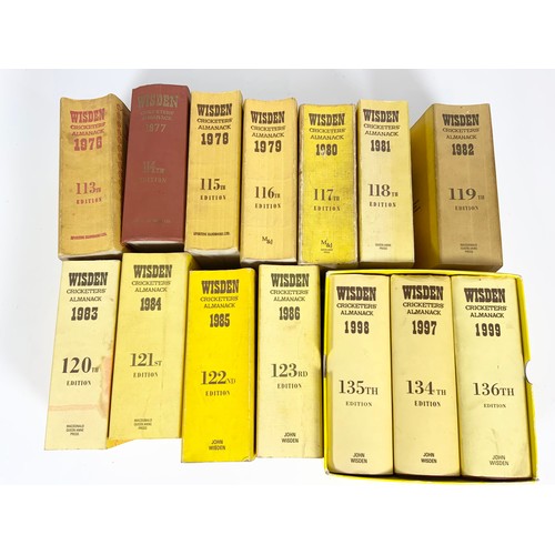 72 - 11 COPIES OF WISDEN  CRICKETERS ALMANACK, EDITIONS 113-123 PLUS 134, 135 & 136.