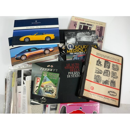 17 - MOTORING RELATED BOOKS AND SALES BROCHURE, MANY ALFA ROMEO RELATED