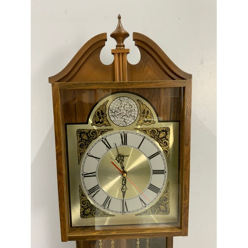 244 - GRANDMOTHER TYPE MODERN TEMPUS FUGIT LONG CASE CLOCK