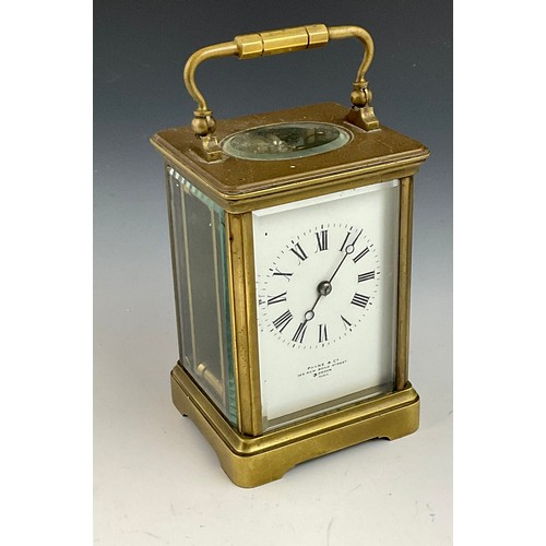 237 - LATE 19TH CENTURY, PAYNE AND CO. 163 NEW BOND STREET, LONDON, PARIS FOUR GLASS CARRIAGE CLOCK