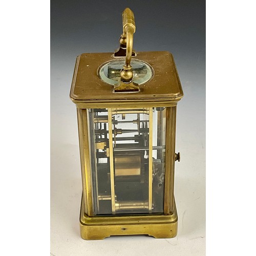 237 - LATE 19TH CENTURY, PAYNE AND CO. 163 NEW BOND STREET, LONDON, PARIS FOUR GLASS CARRIAGE CLOCK