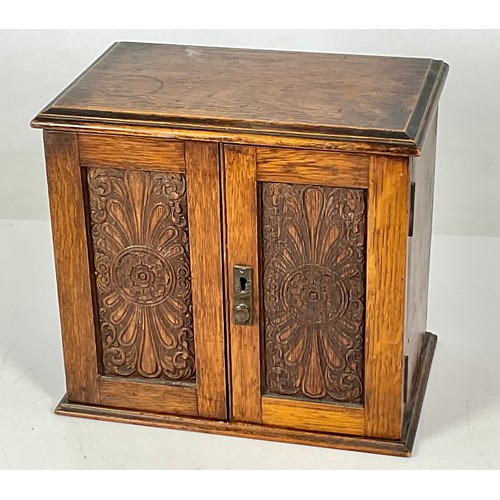 368 - CARVED OAK SMOKERS CABINET