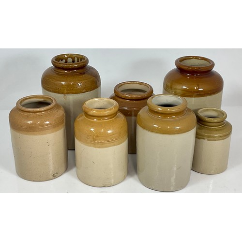 361 - 7 STONEWARE JARS