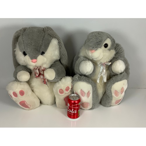 341 - SOFT TOYS LIONS CLUB 2 LARGE SOFT TOYS KEEL TOYS, 2 LARGE SIMOLY SOFT RABBITS, being sold with proce... 