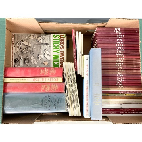 74 - QUANTITY OF CRICKET RELATED BOOKS 2 TRAYS