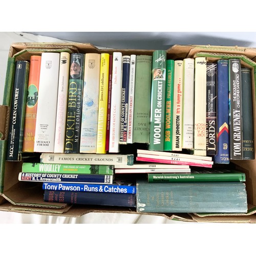 74 - QUANTITY OF CRICKET RELATED BOOKS 2 TRAYS