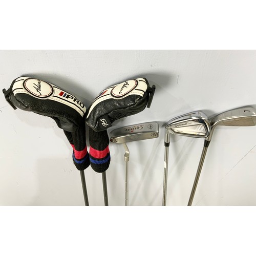 371 - ADAMS HYBRID 18 DEGREE & 20 DEGREE GOLF CLUBS, CARBITE FACED BALANCED PUTTER, CALLAWAY ROGUE 17 DEGR... 