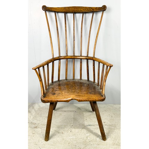 693 - PRIMITIVE, POSSIBLY WELSH, STICK BACK WINDSOR CHAIR 120cm TALL