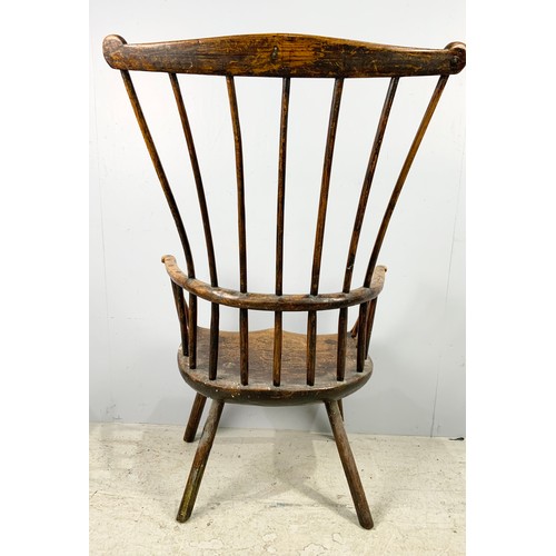 693 - PRIMITIVE, POSSIBLY WELSH, STICK BACK WINDSOR CHAIR 120cm TALL