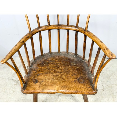 693 - PRIMITIVE, POSSIBLY WELSH, STICK BACK WINDSOR CHAIR 120cm TALL