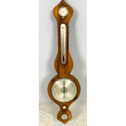 241 - OAK BANJO BAROMETER 97cm LONG