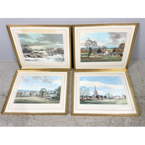 13 - SET OF 4 BARNFATHER SIGNED PRINTS WITH GALLERY ON STAMPS