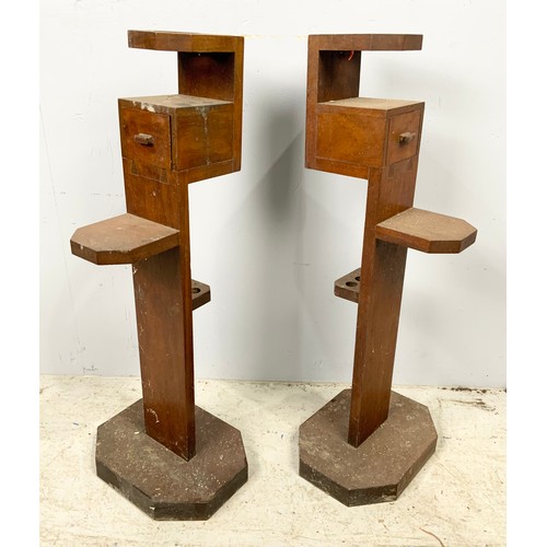 353 - TWO ART DECO SMOKING STANDS 72cm TALL