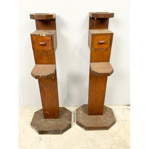 353 - TWO ART DECO SMOKING STANDS 72cm TALL