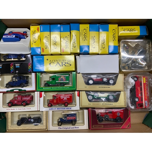 121 - TWO TRAYS OF MIXED DIECAST, 11 BOXED A CENTURY OF CARS SERIES, VARIOUS LLEDO DAYS GONE, TK MAXX BUBB... 