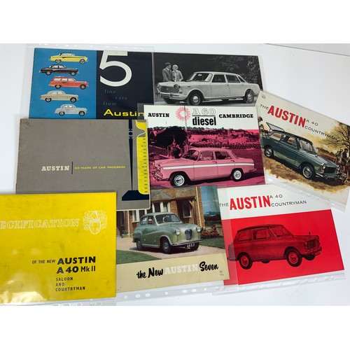 41 - MOTORING INTEREST, VARIOUS CAR BROCHURES & BOOKLETS : 5 FINE CARS FROM AUSTIN, AUSTIN PUBLICATION 13... 