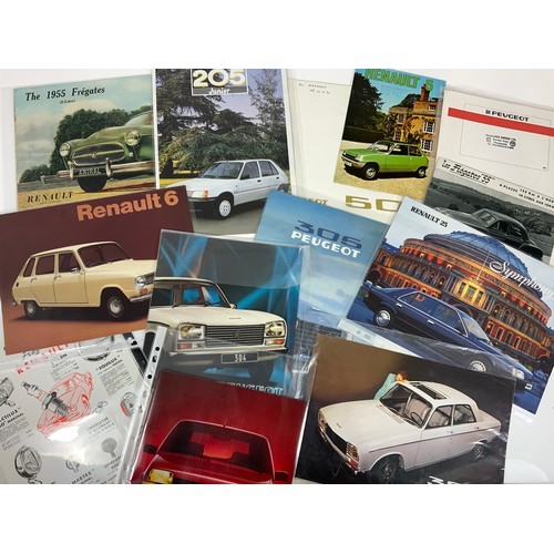 42 - MOTORING INTEREST, CAR BOOKLETS & BROCHURES, RENAULT, 1955 FREGATES, PEUGEOT 205 JUNIOR, RENAULT 5, ... 