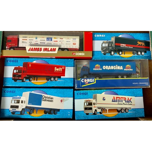 146 - 4 BOXED CORGI ARTICULATED LORRY SERIES, LYNX, AMTRAK, CHRISTIAN SALVESEN & SWIFT, PLASTIC BOXED ORIN... 