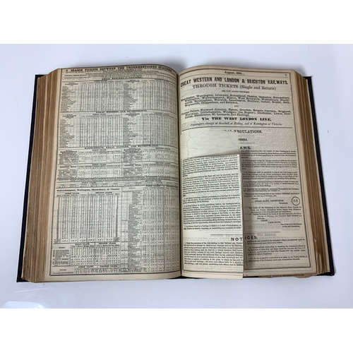 212 - GREAT WESTERN RAILWAY TIME TABLE, 1864, MAPS & INSERTS, ODD PAGES CUT