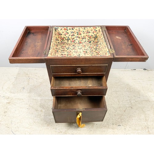 MAHOGANY CONVERTED POT CUPBOARD WITH 2 DRAWERS 60cm TALL