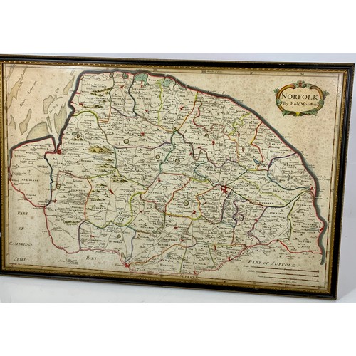 61 - MAP OF NORFOLK ROBERT MORDEN AND MAP OF WORCESTERSHIRE MOLL