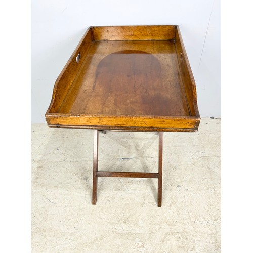 539 - VICTORIAN MAHOGANY BUTLERS TRAY ON STAND