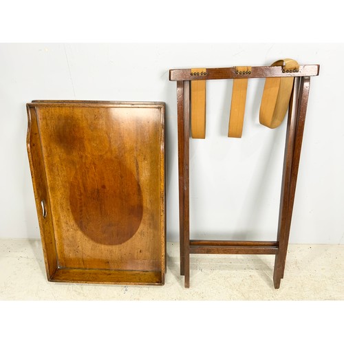 539 - VICTORIAN MAHOGANY BUTLERS TRAY ON STAND
