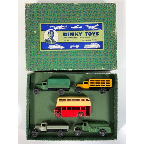 146 - DINKY COMMERCIAL SET, LATE 1940S
COMPRISES:
25B COVERED WAGON, TYPE 3 CHASSIS (REPLACEMENT COVER)
25... 