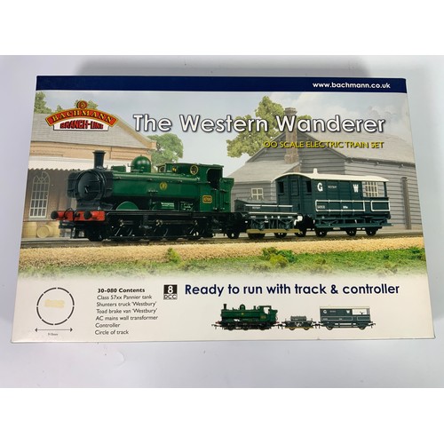 495 - BACHMANN TRAIN SET, 30-080 THE WESTERN  WANDERER, 57XX PANNIER TANK, WAGONS, TRACK & CONTROLLER, APP... 