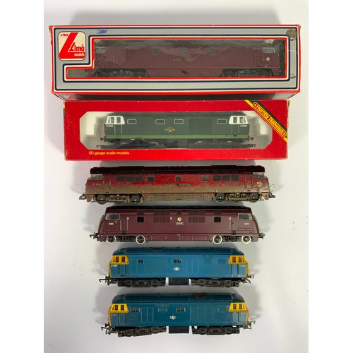 468 - DIESEL HYDRAULIC SELECTION, LIMA BOXED WESTERN & 1 WESTERN HEAVILY WEATHERED U/B, HORNBY BOXED HYMEK... 