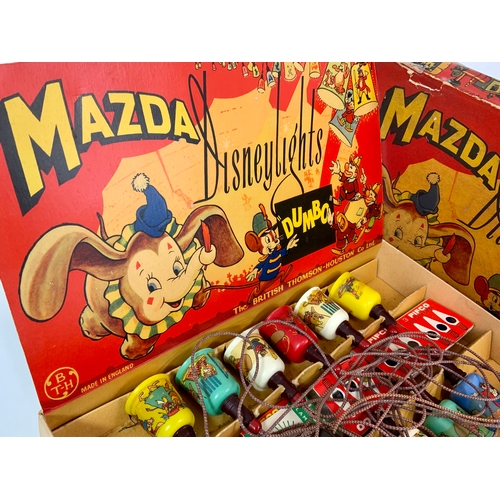 63 - A BOXED SET OF 12 MAZDA DISNEYLAND DUMBO DISNEYLIGHTS, A BTH, BRITISH THOMPSON HOUSTON COMPANY. ADVI... 