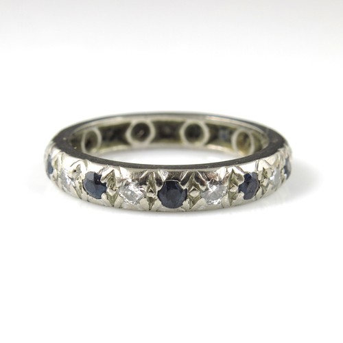 630 - DIAMOND AND SAPPHIRE ETERNITY RING