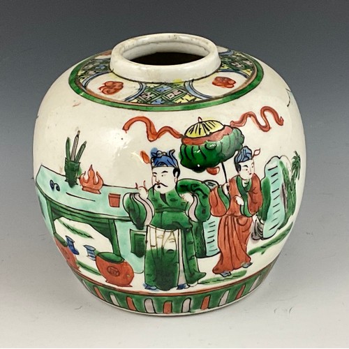 62 - ORIENTAL GINGER JAR, APPROX. 11.5 cm