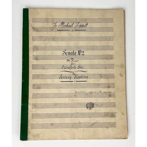 82 - BELIEVED TO BE AN ORIGINAL MANUSCRIPT SHEET MUSIC, ANTHONY HOPKINS SONATA NO.2 DEDICATED TO MICHAEL ... 