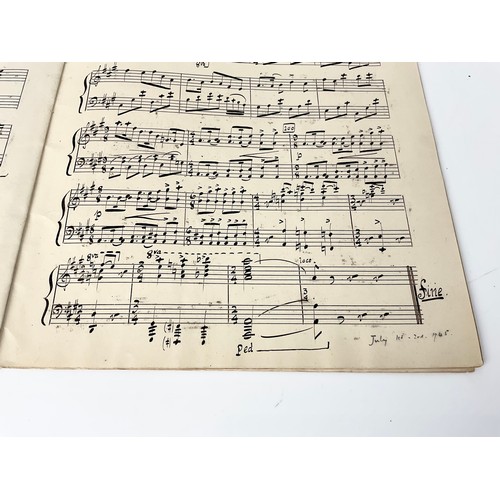 82 - BELIEVED TO BE AN ORIGINAL MANUSCRIPT SHEET MUSIC, ANTHONY HOPKINS SONATA NO.2 DEDICATED TO MICHAEL ... 