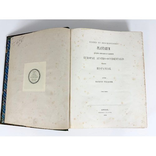 80 - BOOK, BOTANY RELATED, WILLKOMM, ICONES ET DESCRIPTIONES PLANTARUM HISPANIAE DATED 1852 BELIEVED TO B... 