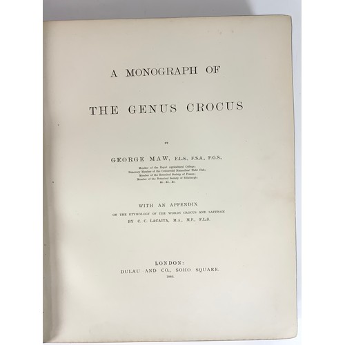 81 - BOOK, BOTANY RELATED – MAW (GEORGE) A MONOGRAPH OF THE GENUS CROCUS FIRST EDITION 1886