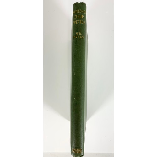 77 - BOOK, BOTANY RELATED– WILLIAM RICKATSON DYKES, NOTES ON TULIP SPECIES, FIRST EDITION WITH COLOUR PLA... 