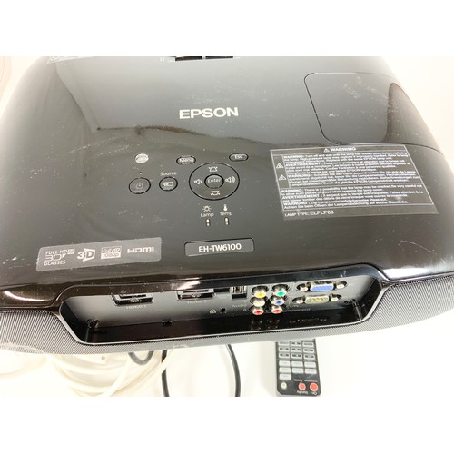 108 - EPSON EH-TW6100 FULL HDMI 3D PROJECTOR AND BRACKET AND A RETRACTABLE SCREEN, APPROX. 250 cm WIDE