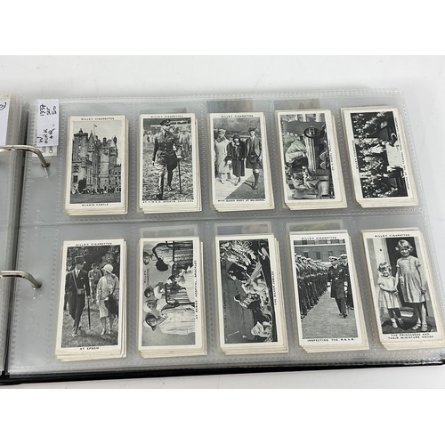 118 - A CIGARETTE CARD ALBUM CONTAINING 26 SETS OF ORIGINAL CARDS, MOSTLY G/VG, CATALOGUE £490+