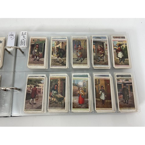 119 - A CIGARETTE CARD ALBUM CONTAINING 26 SETS OF ORIGINAL CARDS, MOSTLY G/VG, CATALOGUE £490+