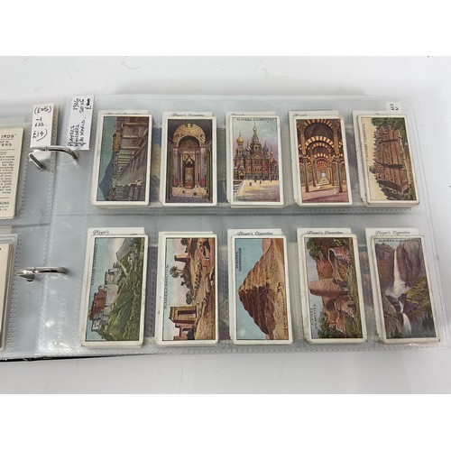 121 - A CIGARETTE CARD ALBUM CONTAINING 25 SETS OF ORIGINAL CARDS, MOSTLY G/VG, CATALOGUE £510+