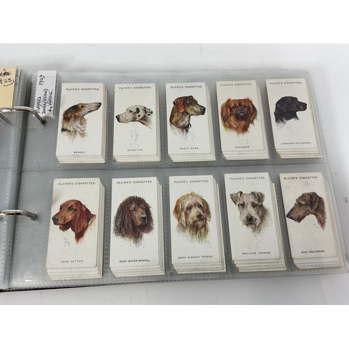 121 - A CIGARETTE CARD ALBUM CONTAINING 25 SETS OF ORIGINAL CARDS, MOSTLY G/VG, CATALOGUE £510+