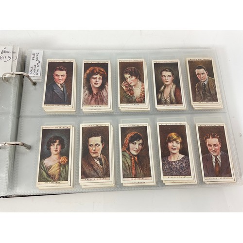 121 - A CIGARETTE CARD ALBUM CONTAINING 25 SETS OF ORIGINAL CARDS, MOSTLY G/VG, CATALOGUE £510+