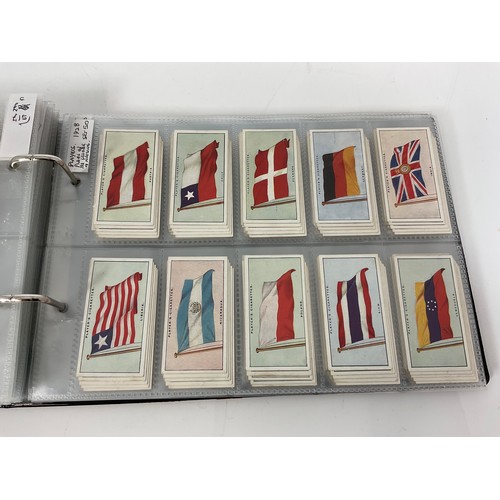 121 - A CIGARETTE CARD ALBUM CONTAINING 25 SETS OF ORIGINAL CARDS, MOSTLY G/VG, CATALOGUE £510+