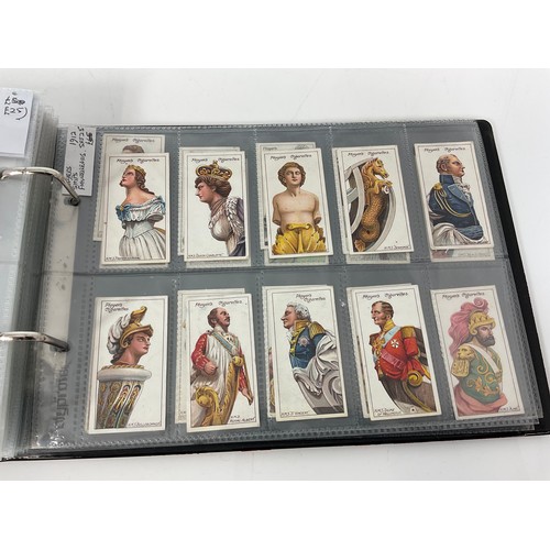 121 - A CIGARETTE CARD ALBUM CONTAINING 25 SETS OF ORIGINAL CARDS, MOSTLY G/VG, CATALOGUE £510+