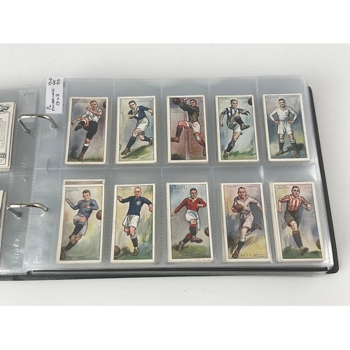 123 - CIGARETTE CARD ALBUM AND CONTENTS, FOOTBALLERS, 7 SETS OF 50, 1 OF 25 PLUS 200+ ODDS, CATALOGUE £900... 