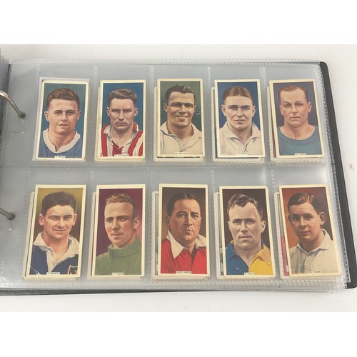 123 - CIGARETTE CARD ALBUM AND CONTENTS, FOOTBALLERS, 7 SETS OF 50, 1 OF 25 PLUS 200+ ODDS, CATALOGUE £900... 