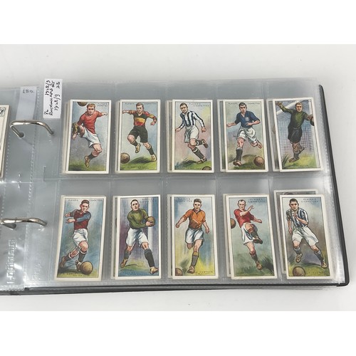 123 - CIGARETTE CARD ALBUM AND CONTENTS, FOOTBALLERS, 7 SETS OF 50, 1 OF 25 PLUS 200+ ODDS, CATALOGUE £900... 